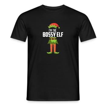 Dans The Bossy Elf Matching Family Group Christmas - T-shirt homme - noir - Devant - AI Model Male 178 light (178cm)