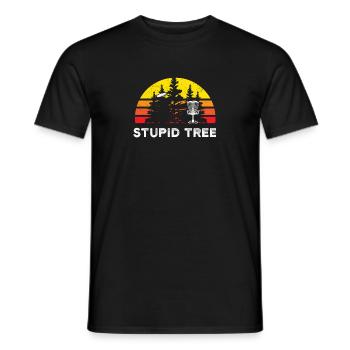 Drôle de chemise de golf à disque - Stupid Tree Funny Disc Gol - T-shirt homme - noir - Devant - AI Model Male 178 light (178cm)
