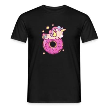 Mignon Licorne Donut Filles Enfants - T-shirt homme - noir - Devant - AI Model Male 178 light (178cm)
