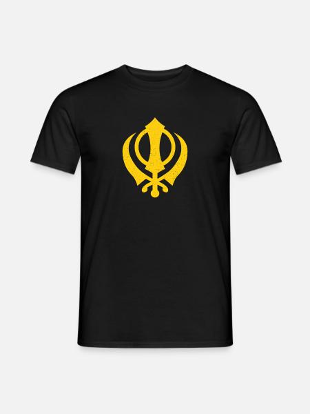 Khanda kaur punjabi - sikhism sikh gift - Men's T-Shirt - black