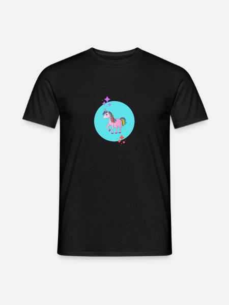 Einhorn - Männer T-Shirt - Schwarz