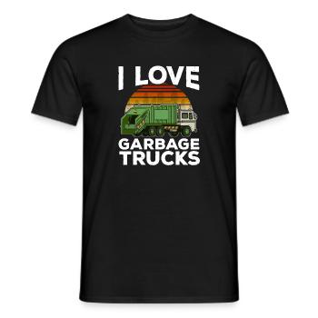 I Love Garbage Trucks graphic Kids Toddler City - Men's T-Shirt - black - Front - AI Model Male 178 light (178cm)