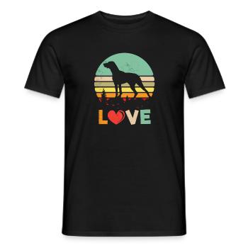 Retro Liebe Deutsch Kurzhaar Zeiger Hund Shirt - - Männer T-Shirt - Schwarz - Vorne - AI Model Male 178 light (178cm)