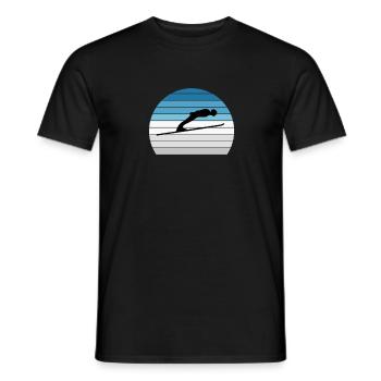 Ski Jumping Ski Jumper Retro Gift - Men's T-Shirt - black - Front - AI Model Male 178 light (178cm)