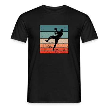 Handball handball player handball throw - Men's T-Shirt - black - Front - AI Model Male 178 light (178cm)
