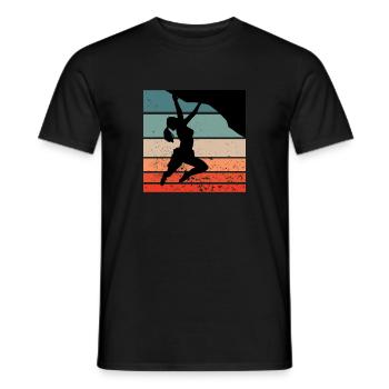 Climbing mountain mountains hiking climbing wall - Men's T-Shirt - black - Front - AI Model Male 178 light (178cm)