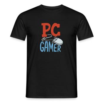 PC-Gamer, Desktop Zocker - Männer T-Shirt - Schwarz - Vorne - AI Model Male 178 light (178cm)