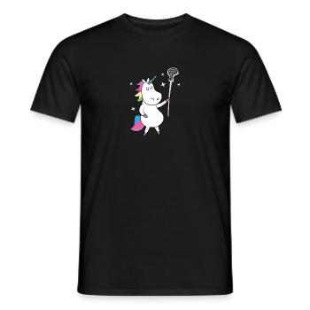 Cadeau de licorne filles joueur de crosse pour maman et - T-shirt homme - noir - Devant - AI Model Male 178 light (178cm)