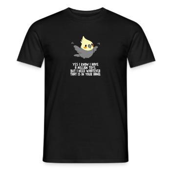 COCKATIEL Parrot Dire drôle pour les personnes avec - T-shirt homme - noir - Devant - AI Model Male 178 light (178cm)