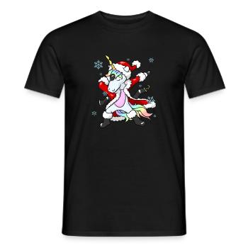 Noël amusant Santa Licorne - T-shirt homme - noir - Devant - AI Model Male 178 light (178cm)