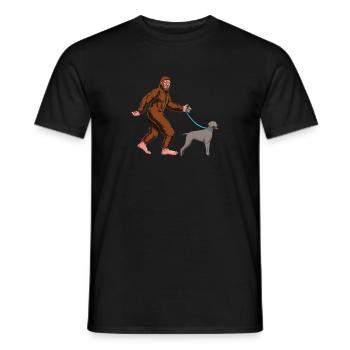 Lustiges Bigfoot Walking Weimaraner Hundehemd - Sasqu - Männer T-Shirt - Schwarz - Vorne - AI Model Male 178 light (178cm)