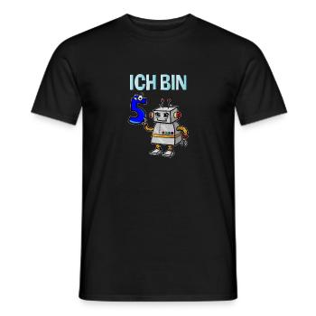 Lustiges Ich bin 5 Roboter Kindergeburtstag - Männer T-Shirt - Schwarz - Vorne - AI Model Male 178 light (178cm)
