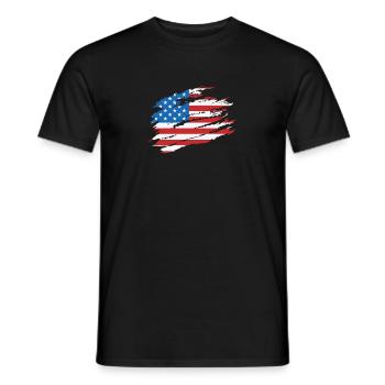American Flag USA America Soccer Football Ice - Men's T-Shirt - black - Front - AI Model Male 178 light (178cm)
