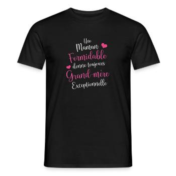 Une Maman Formidable Une Grand mère Exceptionnelle - T-shirt homme - noir - Devant - AI Model Male 178 light (178cm)
