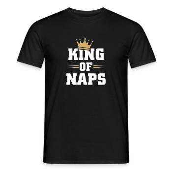 King of Naps Funny Sleeping Napping Mens Gift - Men's T-Shirt - black - Front - AI Model Male 178 light (178cm)