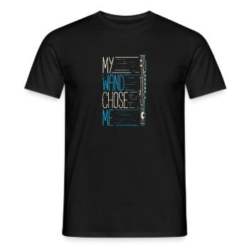 Mon joueur de flûte à baguette - T-shirt homme - noir - Devant - AI Model Male 178 light (178cm)