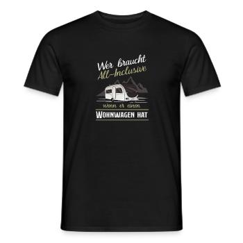 Wohnwagen All Inclusive Urlaub Campen Papa - Männer T-Shirt - Schwarz - Vorne - AI Model Male 178 light (178cm)