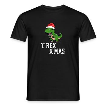 TREXXMAS Christmas Christmas Dinosaur T-Rex - Men's T-Shirt - black - Front - AI Model Male 178 light (178cm)