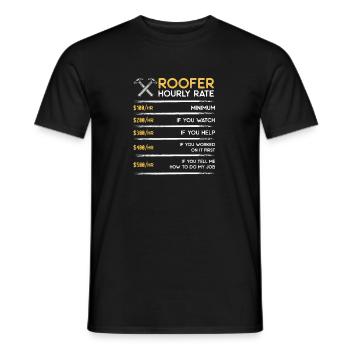 Tarif horaire de couvreur - Cadeau drôle de couvreur - T-shirt homme - noir - Devant - AI Model Male 178 light (178cm)