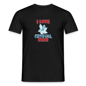T-shirt J'aime le crystal meth - T-shirt homme - noir - Devant - AI Model Male 178 light (178cm)