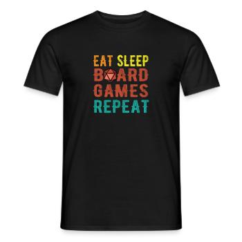 Eat Sleep Board Games Role Player Gift Roleplay - Männer T-Shirt - Schwarz - Vorne - AI Model Male 178 light (178cm)