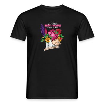 3 Words Woman Want To Hear Tabletop Advantage RPG - Men's T-Shirt - black - Front - AI Model Male 178 light (178cm)