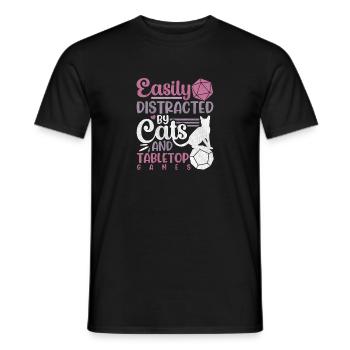 Tabletop Games Cats Kitten RPG Roleplay Role - Men's T-Shirt - black - Front - AI Model Male 178 light (178cm)