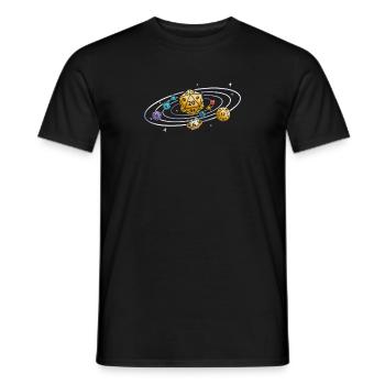 D20 Dice Planets Retro Solar System RPG Vintage - T-shirt homme - noir - Devant - AI Model Male 178 light (178cm)