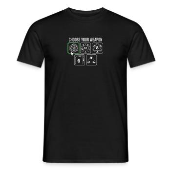 Choose Your Weapon D20 Dice Role Playing RPG - Men's T-Shirt - black - Front - AI Model Male 178 light (178cm)