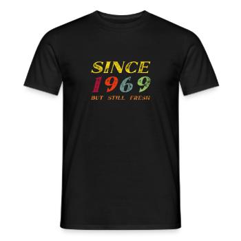 Cadeau vintage d'anniversaire rétro 1969 - T-shirt homme - noir - Devant - AI Model Male 178 light (178cm)
