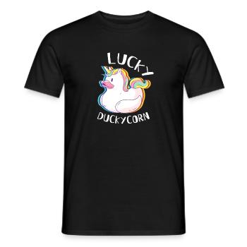 Lucky Duckycorn - Einhorn Ente - Männer T-Shirt - Schwarz - Vorne - AI Model Male 178 light (178cm)