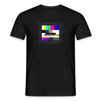 Motif de test rétro - T-shirt homme - noir - Devant - AI Model Male 178 light (178cm)