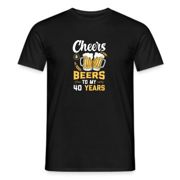 Cheers And Beers To 40 Years Birthday Gift - Men's T-Shirt - black - Front - AI Model Male 178 light (178cm)