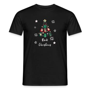 Rock Christmas Rock Fir Tree Xmas Tree Music - Heren T-shirt - zwart - Voor - AI Model Male 178 light (178cm)