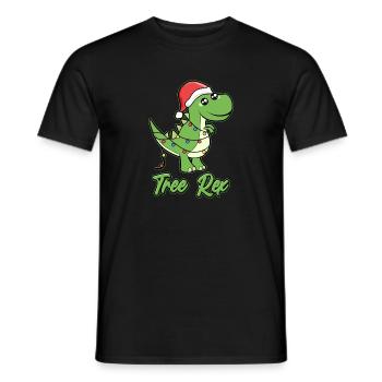 Tenue de Noël drôle de dinosaure TreeRex - T-shirt homme - noir - Devant - AI Model Male 178 light (178cm)