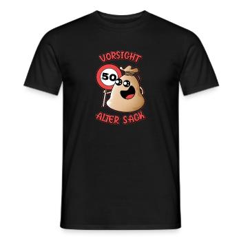 Vorsicht Alter Sack 50 Lustige 1971 50. Geburtstag - Männer T-Shirt - Schwarz - Vorne - AI Model Male 178 light (178cm)