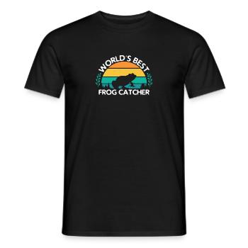World's Best Frog Catcher Gift Boys Girls Kids - Männer T-Shirt - Schwarz - Vorne - AI Model Male 178 light (178cm)