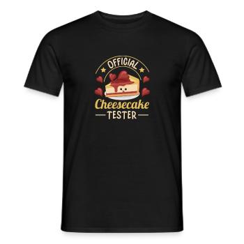 Official Cheesecake Tester Cute Cheese Cake Day - Men's T-Shirt - black - Front - AI Model Male 178 light (178cm)