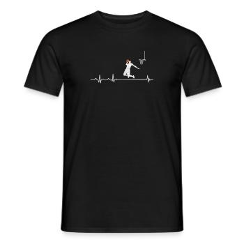 Basketball Heartbeat Funny Sport Family Game Day - Men's T-Shirt - black - Front - AI Model Male 178 light (178cm)