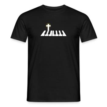 Christian Piano Music Cross Apparel - Men's T-Shirt - black - Front - AI Model Male 178 light (178cm)