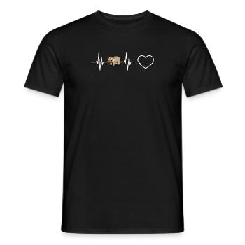 Cool Sloth Heartbeat Funny Sloths Animal Zoo - Männer T-Shirt - Schwarz - Vorne - AI Model Male 178 light (178cm)