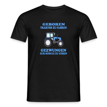 Einschulung Schulanfang 2021 Traktor Schulkind - Männer T-Shirt - Schwarz - Vorne - AI Model Male 178 light (178cm)