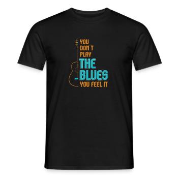 Blues Music Band Lover Guitar Teacher Blues - T-shirt homme - noir - Devant - AI Model Male 178 light (178cm)