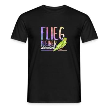 Flieg kleiner Wellensittich Haustier Vogel Motiv - Männer T-Shirt - Schwarz - Vorne - AI Model Male 178 light (178cm)