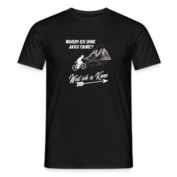 Fahrrad fahren ohne Akku - Fahrradtour Design - Männer T-Shirt - Schwarz - Vorne - AI Model Male 178 light (178cm)