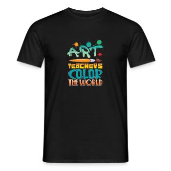 Art teachers lend the world color - Men's T-Shirt - black - Front - AI Model Male 178 light (178cm)