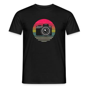 Amant de photographie d'appareil photo rétro vintage - T-shirt homme - noir - Devant - AI Model Male 178 light (178cm)