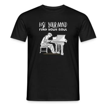 Lose Your Mind and Find Your Soul Piano - Men's T-Shirt - black - Front - AI Model Male 178 light (178cm)