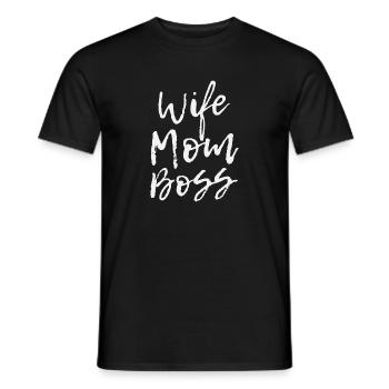 Wife Mom Boss Mama Mothers Day Gift - Men's T-Shirt - black - Front - AI Model Male 178 light (178cm)