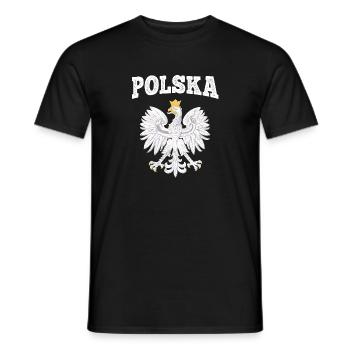 Drapeau de la Pologne aigle Polska fan shirt polonais - T-shirt homme - noir - Devant - AI Model Male 178 light (178cm)